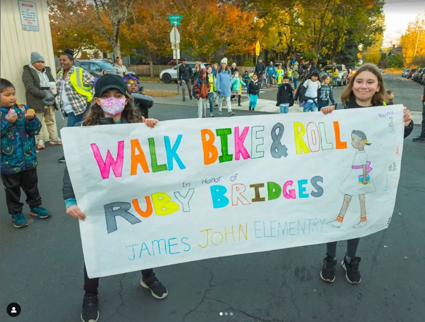 Kids Holding Walk & Bike Flyer